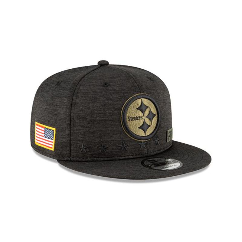 NFL Pittsburgh Steelers Salute To Service 9Fifty Snapback (IMD8914) - Black New Era Caps